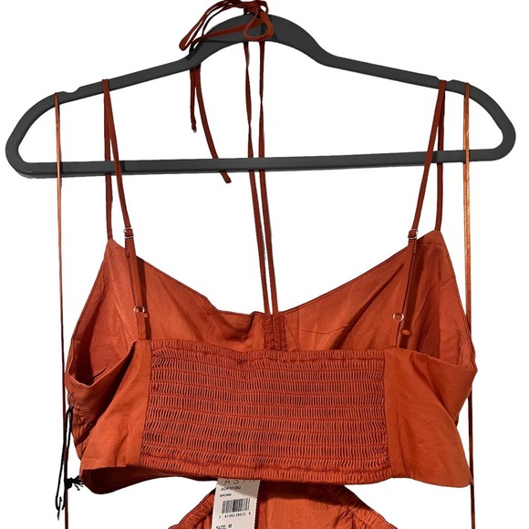 ASTR The Label Cutout Poplin Maxi Dress Brown Size Medium - Picture 8 of 10